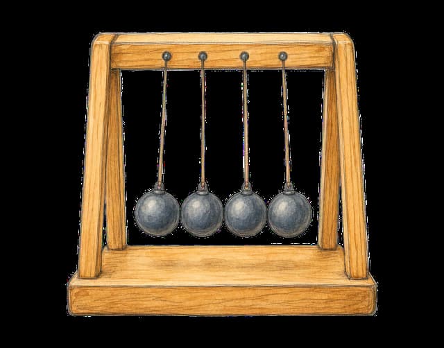 A hand-drawn Newton's cradle